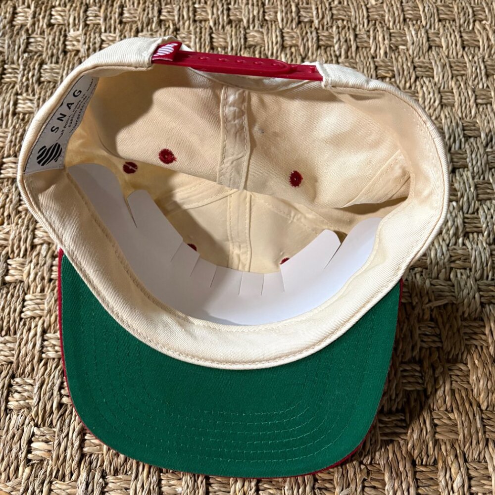 NWT Snag beige & red color block snapback baseball cap - Picture 5 of 8